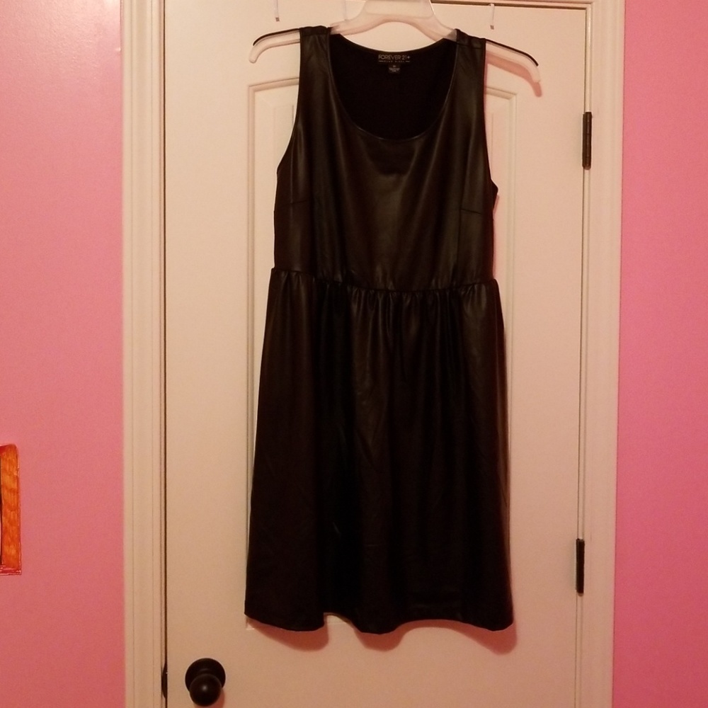 Forever 21 Faux Leather Babydoll Dress